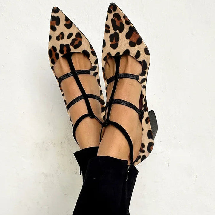 Bridget - Scarpe con tacco e cinturino leopardato