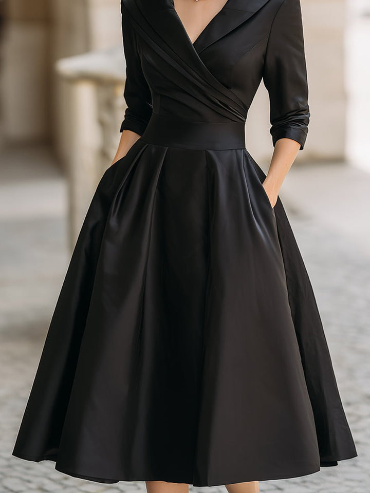 Lina – Elegant Satin Midi Dress