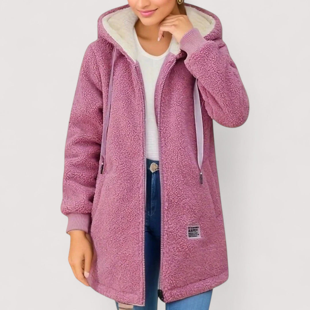 Selena | Giacca in pile con cappuccio