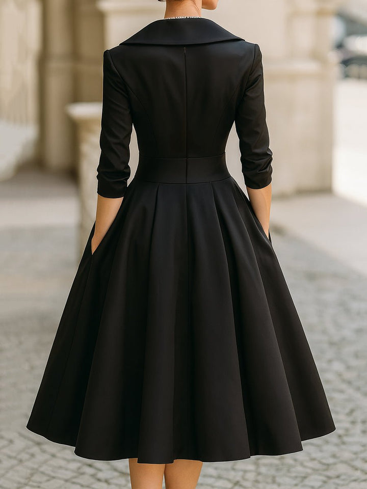 Lina – Elegant Satin Midi Dress