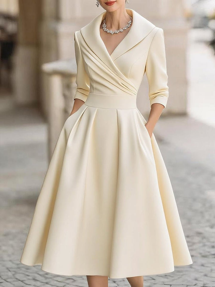 Lina – Elegant Satin Midi Dress