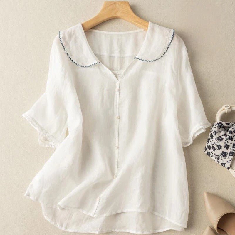 Adèle | Blouse aérée en lin