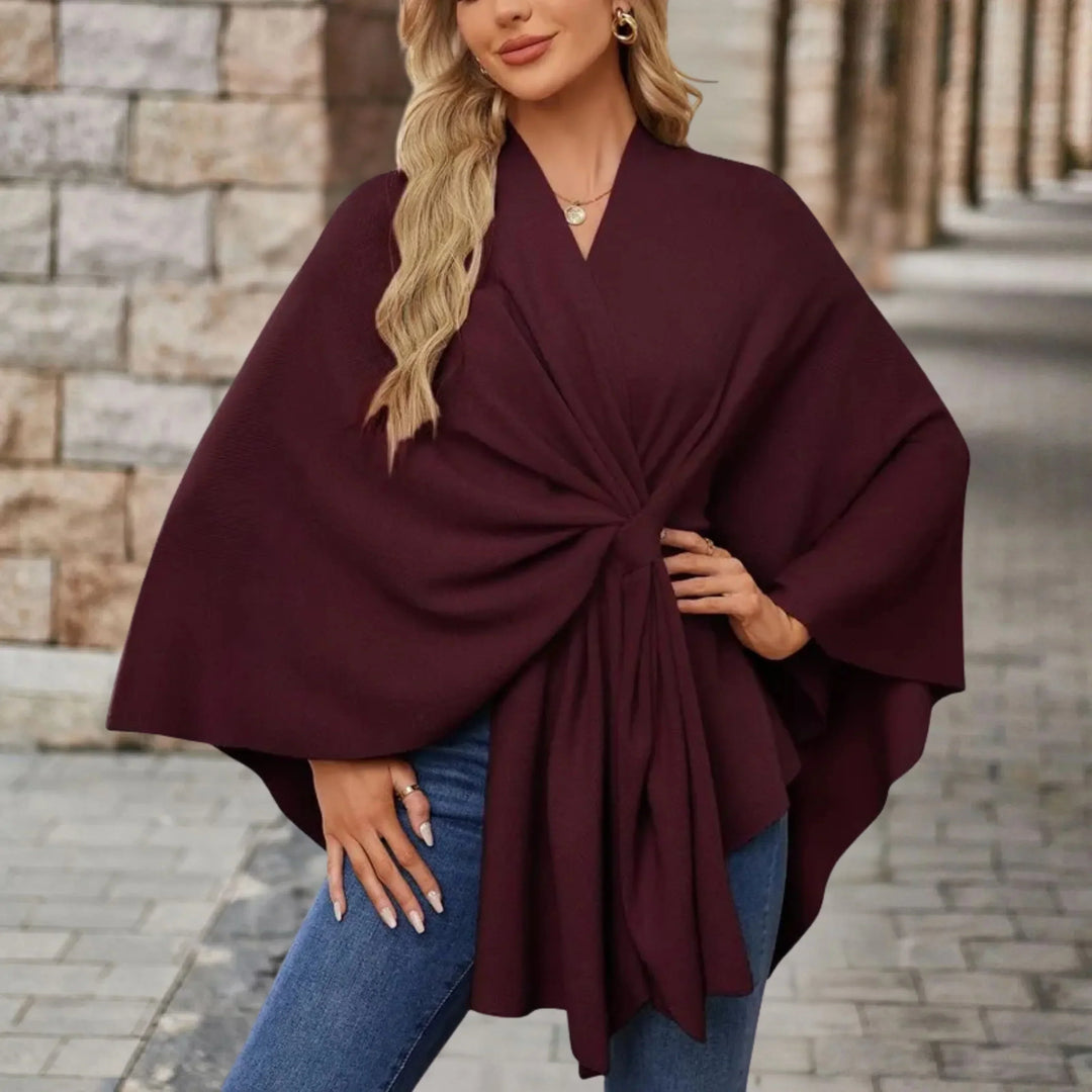 Yvette | Poncho Elegante con Drappeggio