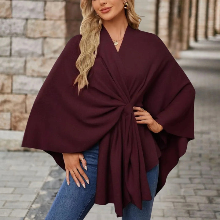 Yvette | Poncho Elegante con Drappeggio