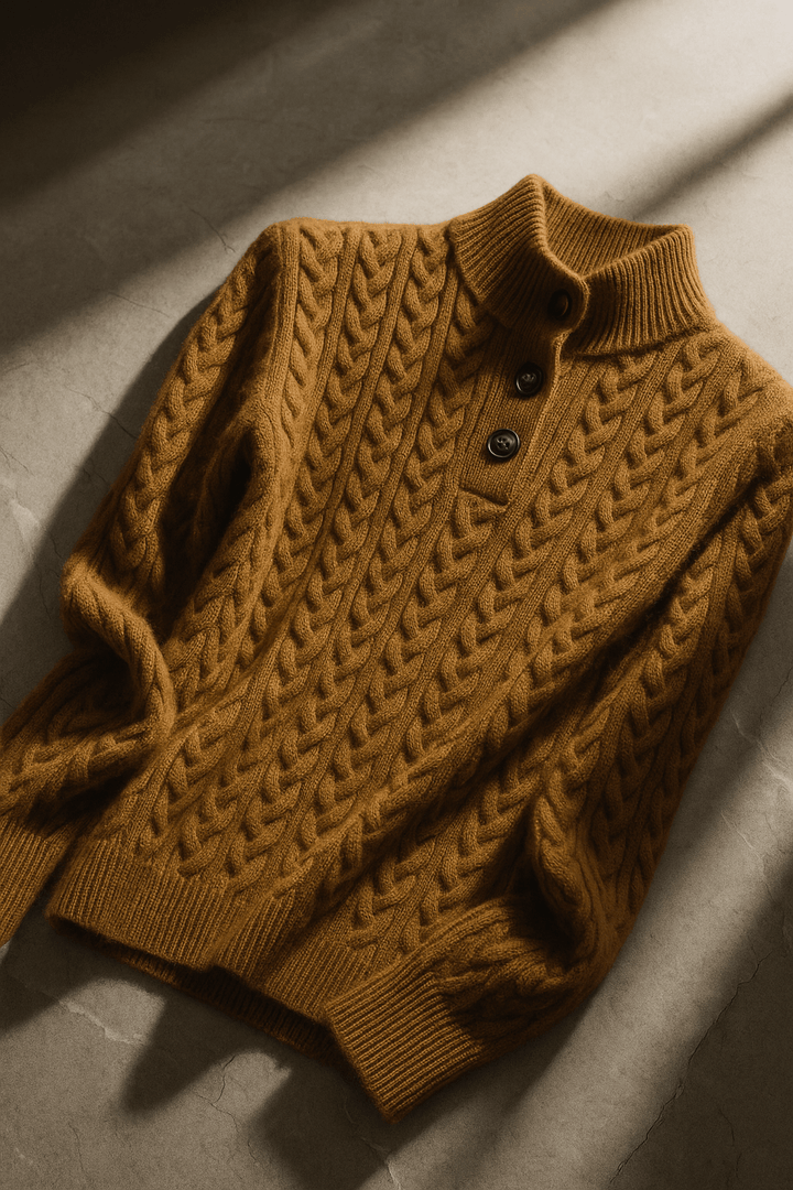 Carla | Cardigan Cable Knit con Bottoni