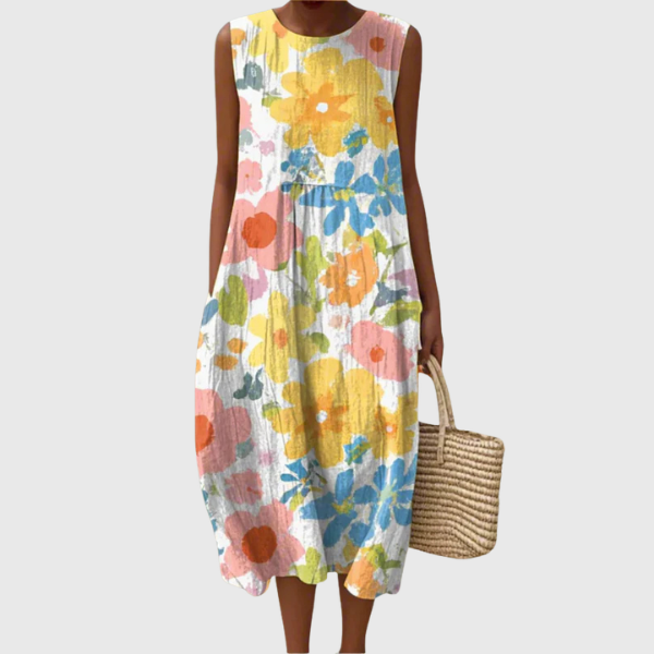 Ella | Abito midi floreale dai colori pastello