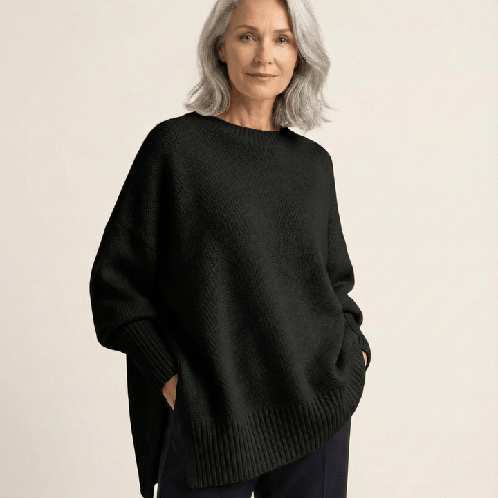 Livia I Elegant jumper with asymmetric hem