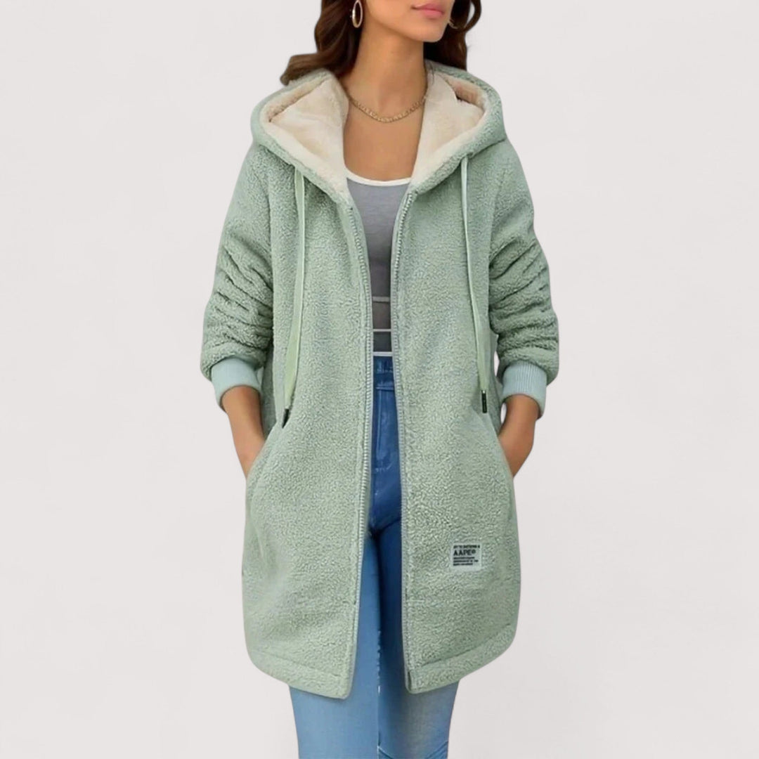 Selena | Giacca in pile con cappuccio
