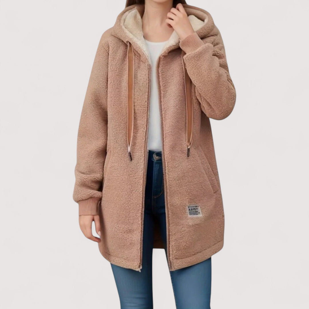 Selena | Giacca in pile con cappuccio