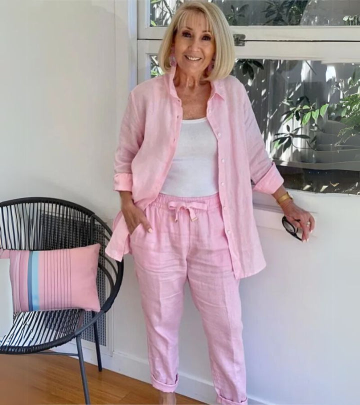 Martina | Linen and cotton shirt and trousers set