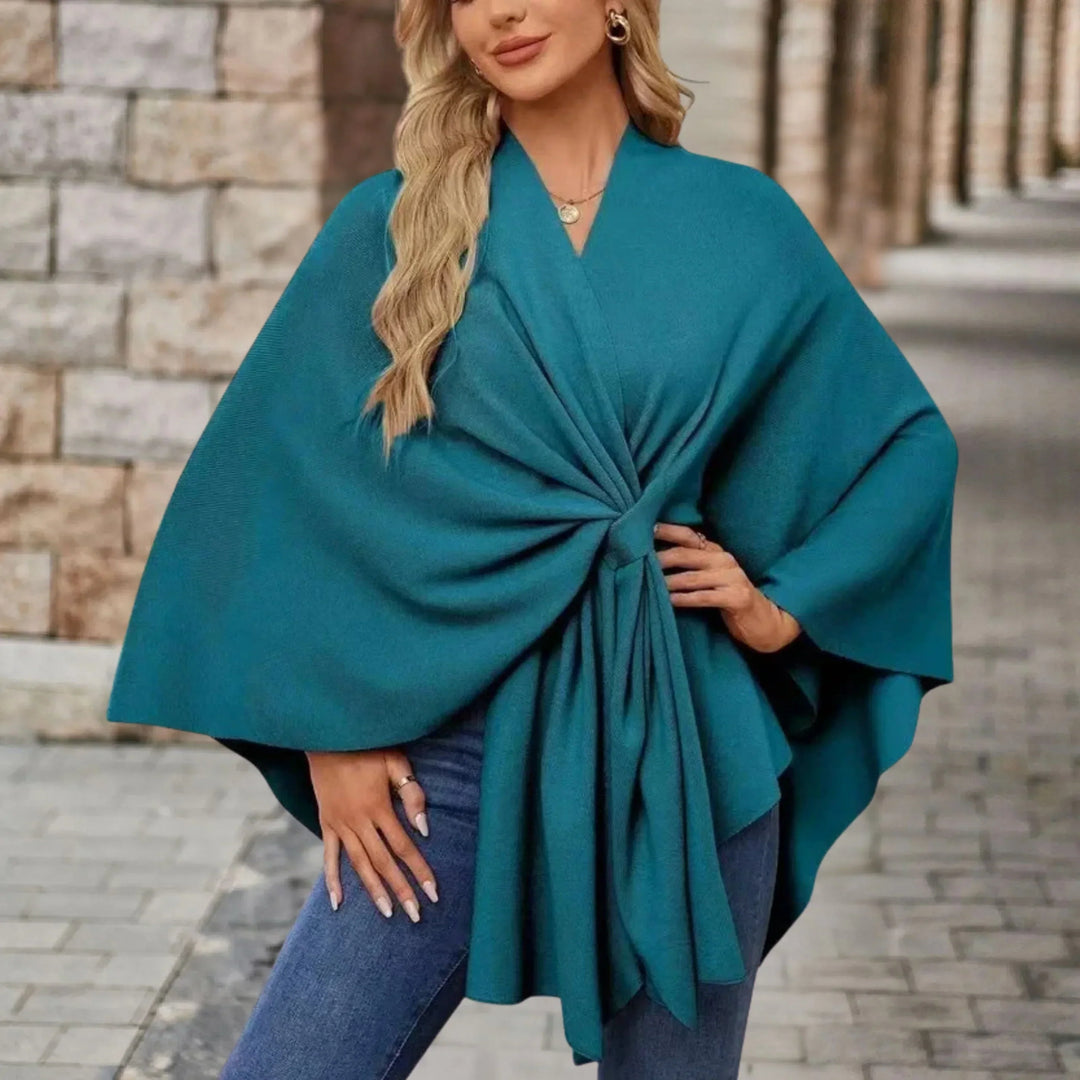 Yvette | Poncho Elegante con Drappeggio