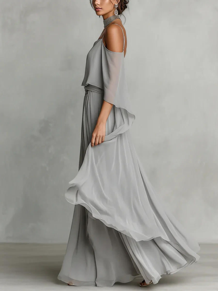Isabela | Grey flowing set with camisole and light trousers