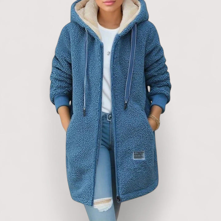 Selena | Giacca in pile con cappuccio