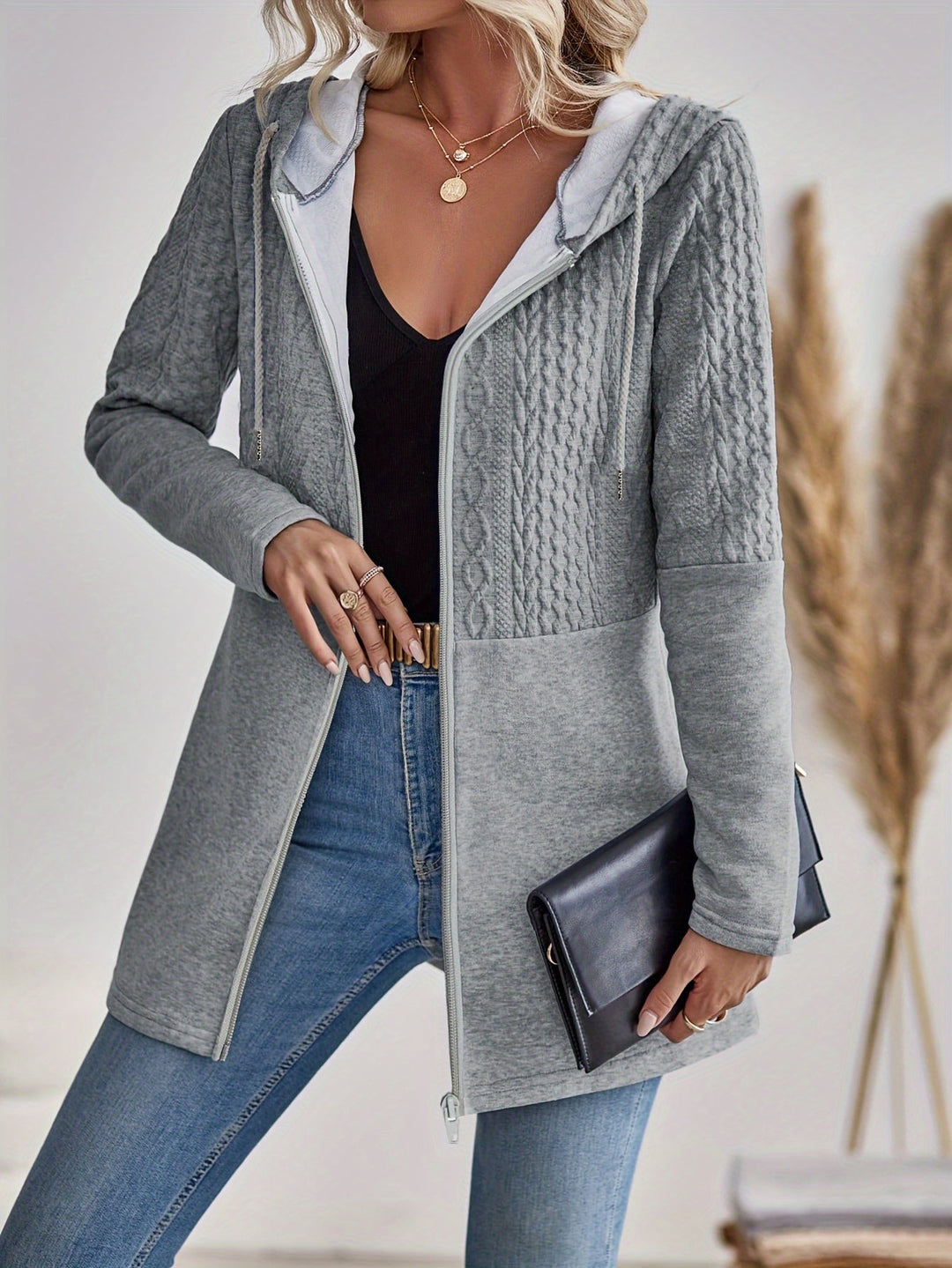 Vespara – Felpa da donna elegante con zip e cappuccio