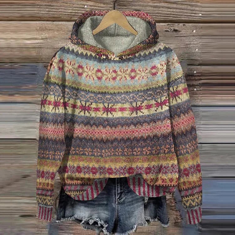 Élise | Retro sweatshirt with ethnic patterns