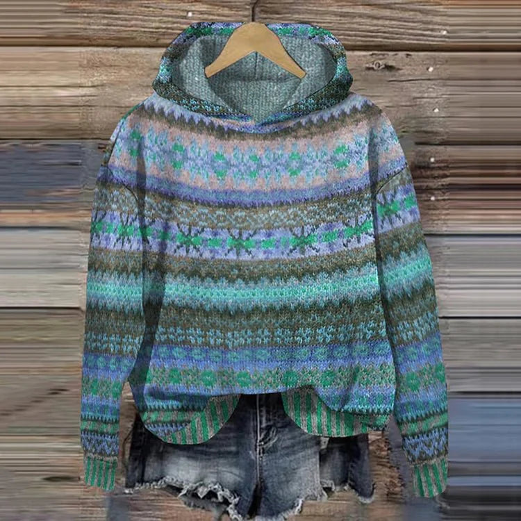 Élise | Retro sweatshirt with ethnic patterns