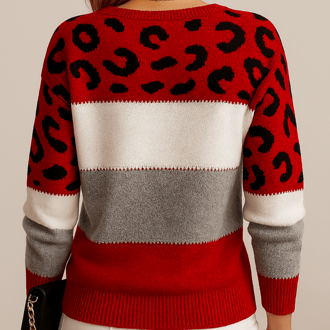 Charlene – Maglione Casual con Stampa Leopardata