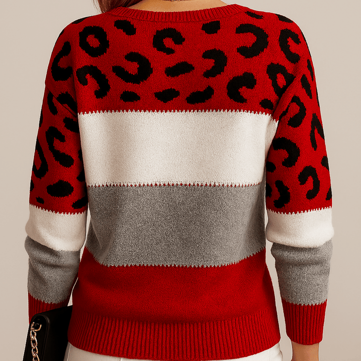 Charlene – Maglione Casual con Stampa Leopardata