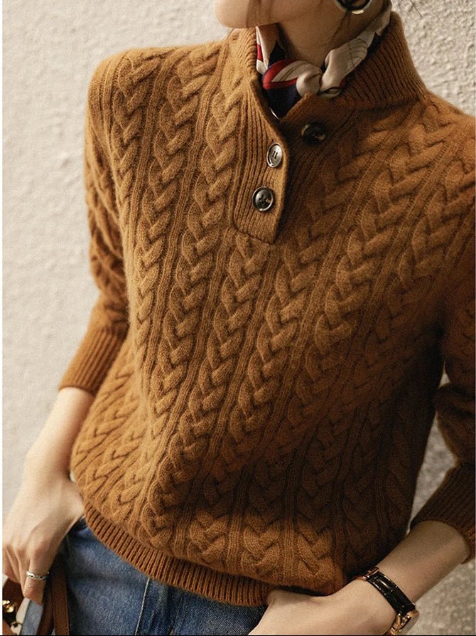 Carla | Cardigan Cable Knit con Bottoni