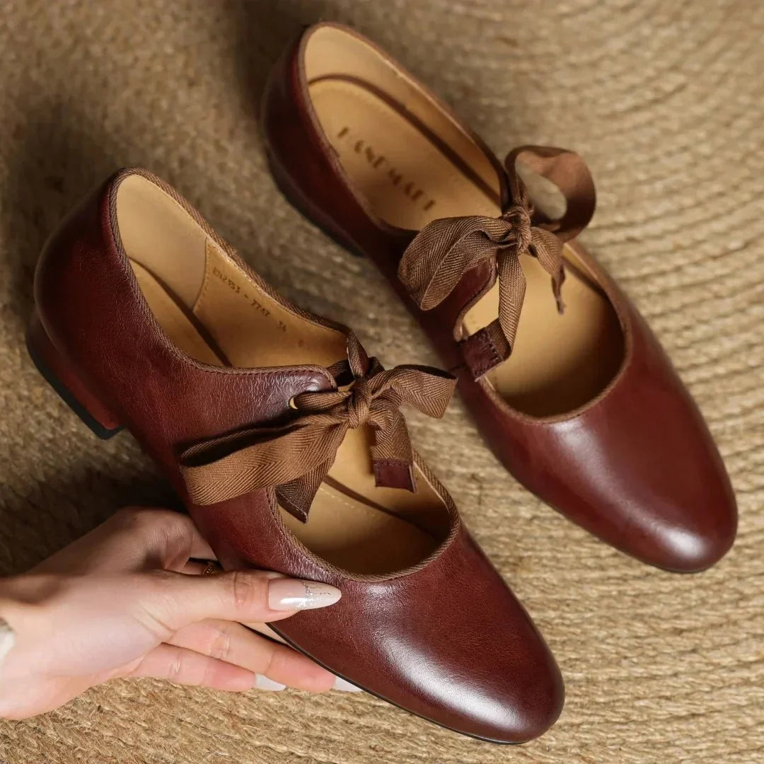 Bellaria | Ballerine Eleganti in Vera Pelle Italiana con Fiocco