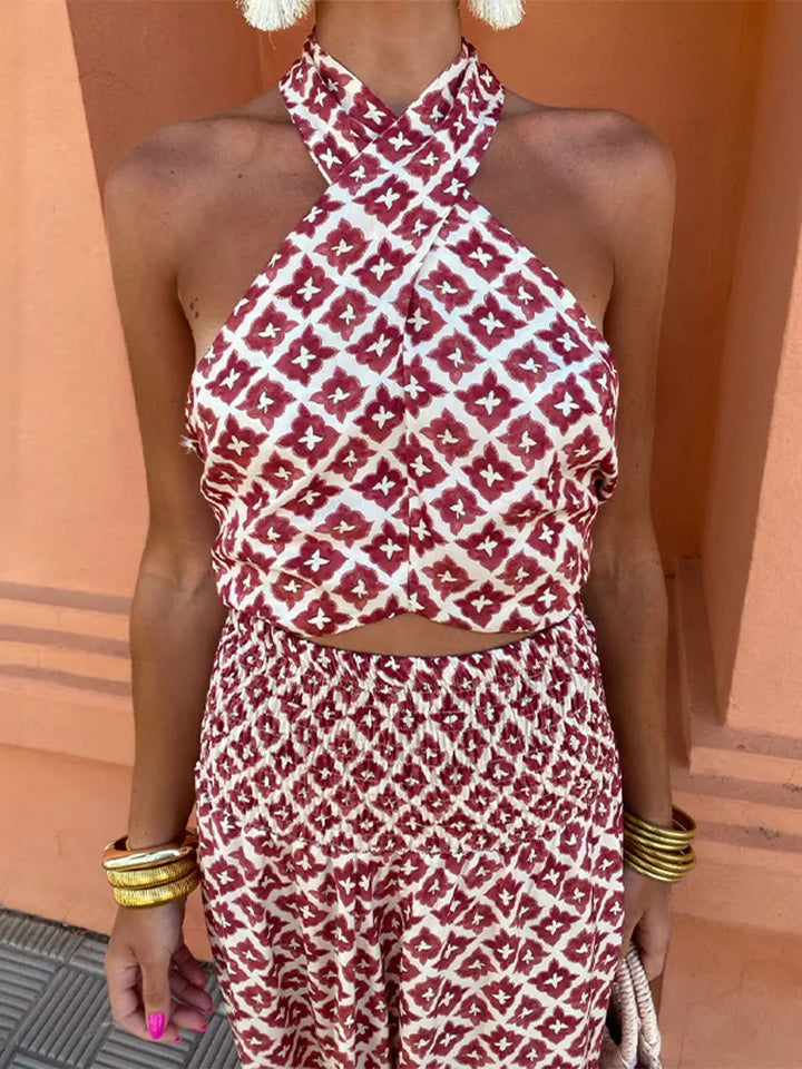 Mickay | Elegant midi dress with drapes and shoulder straps