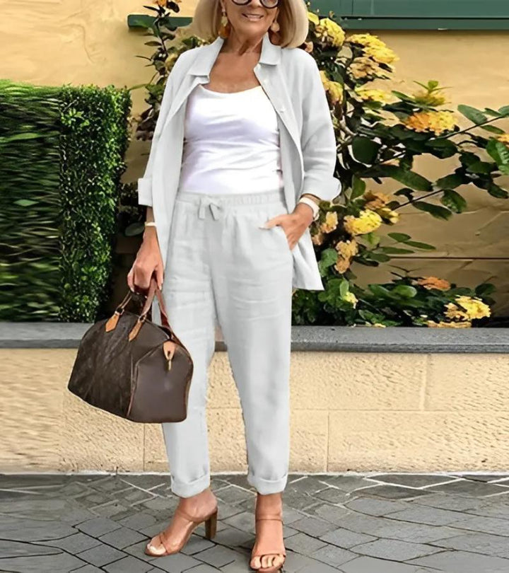 Martina | Linen and cotton shirt and trousers set