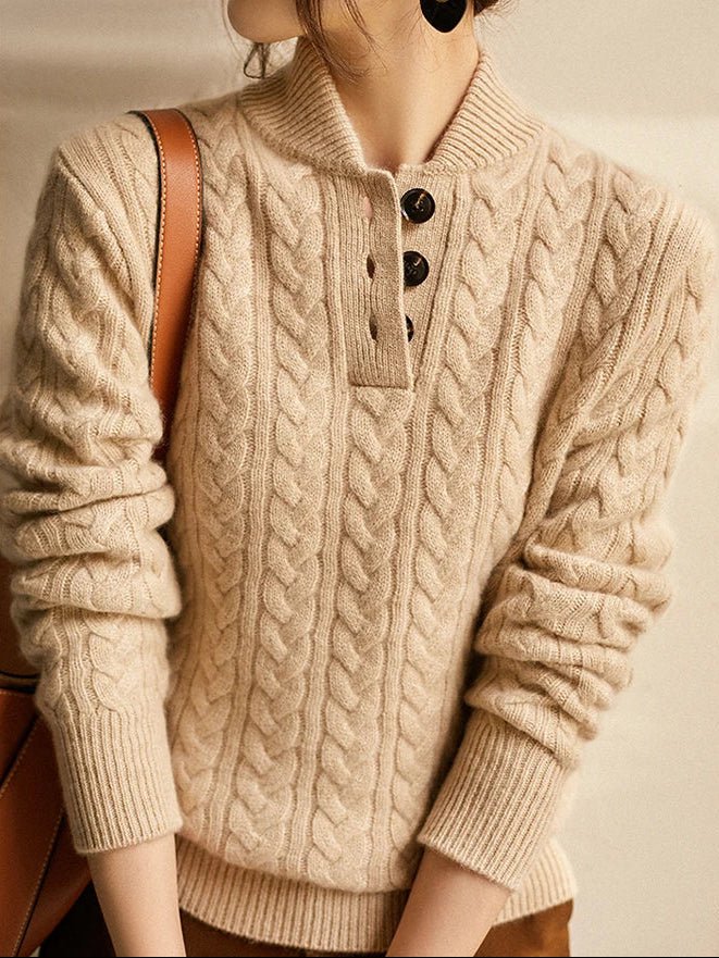 Carla | Cardigan Cable Knit con Bottoni