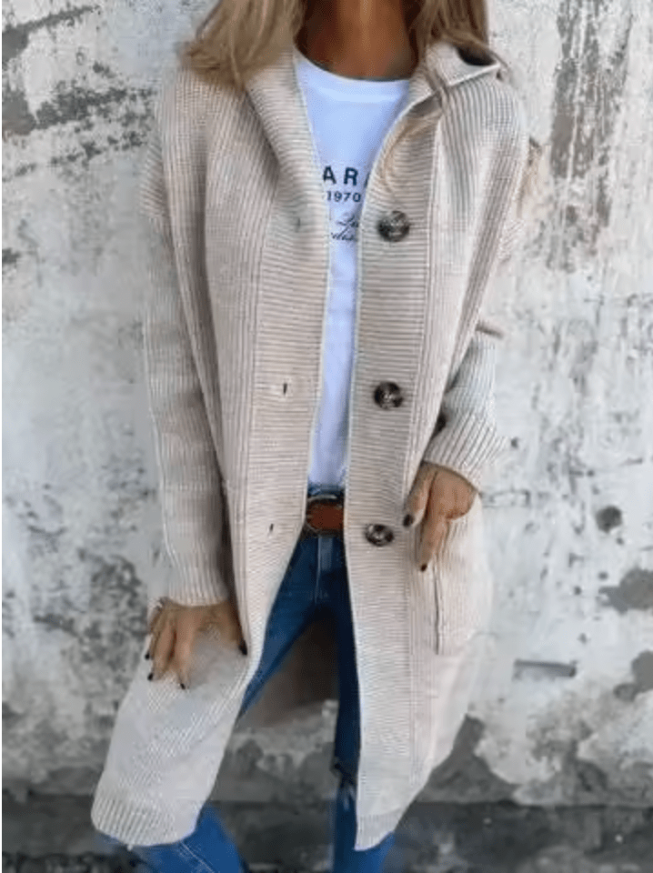 Marjorie – Cardigan Lungo Elegante a Maglia Morbida
