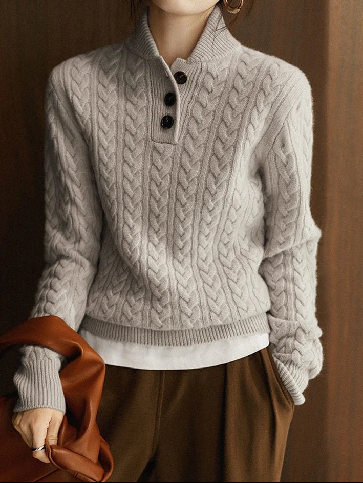 Carla | Cardigan Cable Knit con Bottoni