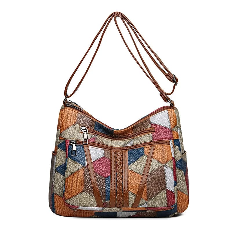Solara | Leather Shoulder Bag with Mosaic Pattern