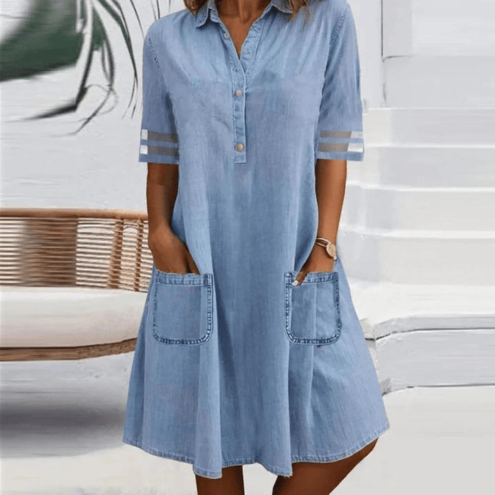 Alessia | Denim dress with side pockets