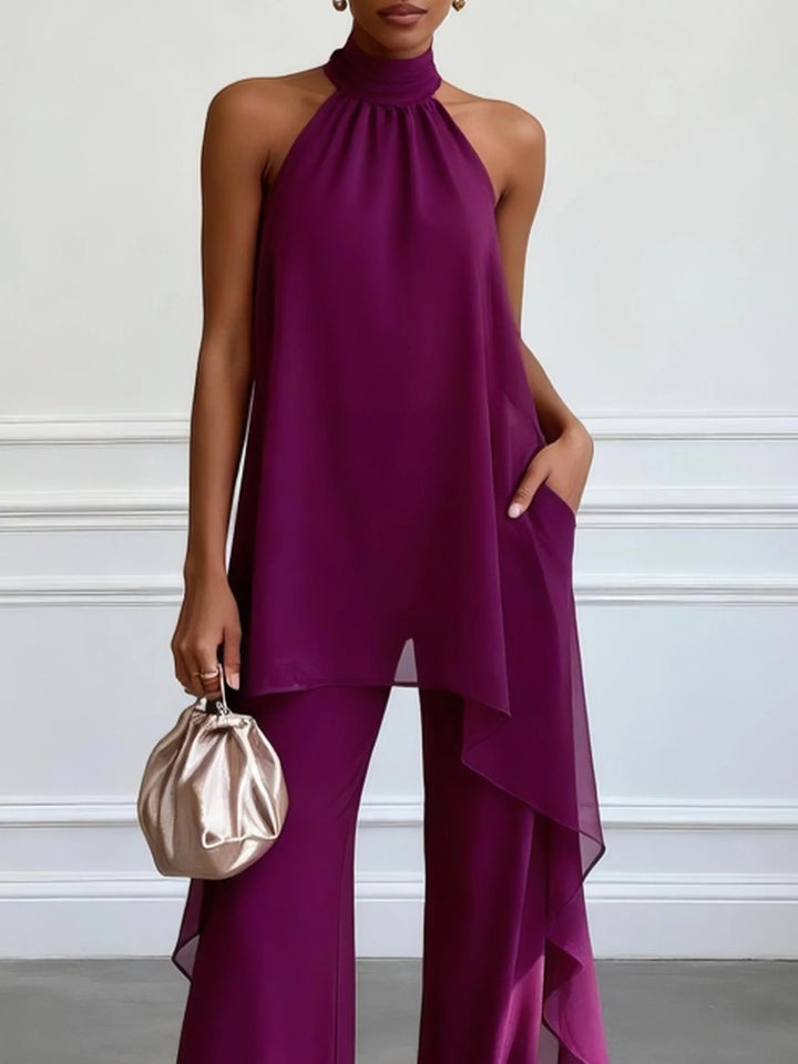 Viola | Elegante Completo con Pantaloni e Scollo all'Americana