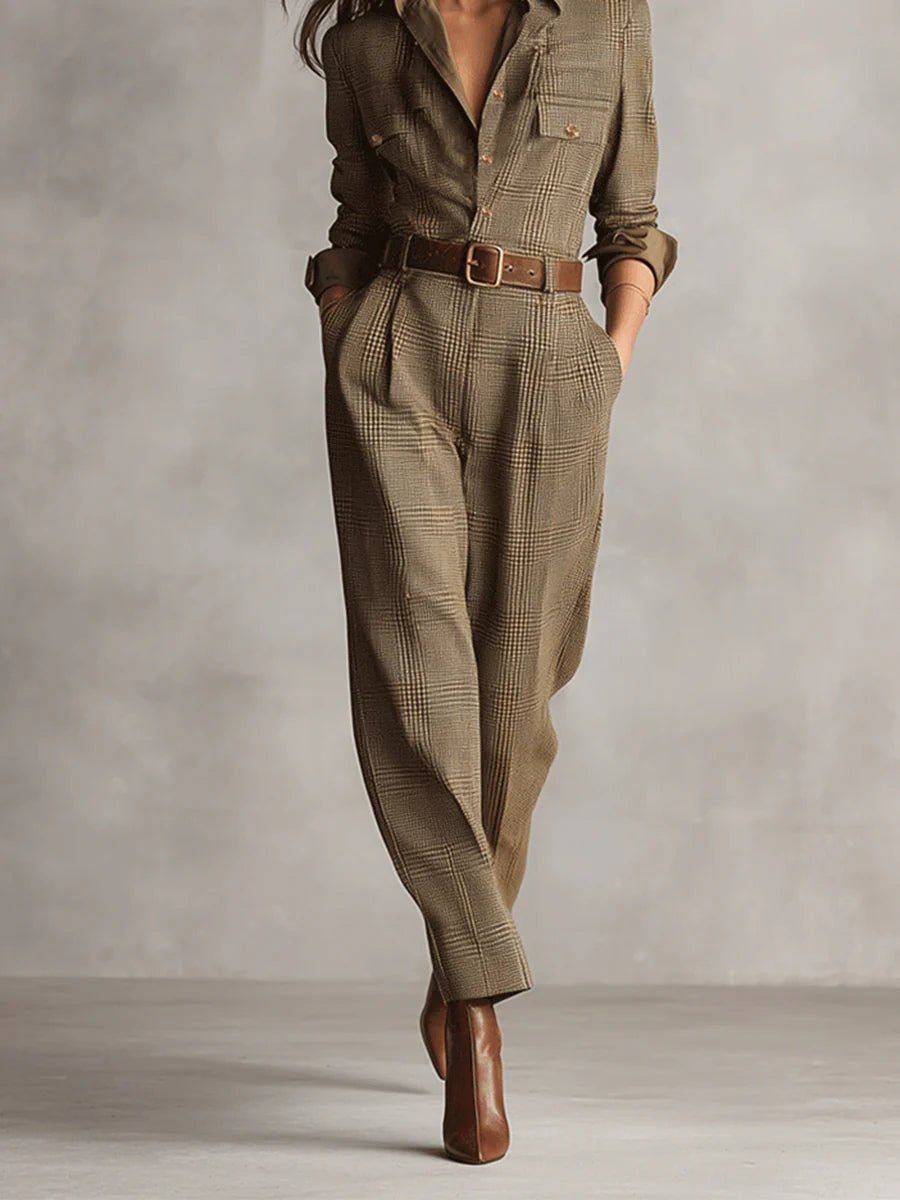 Zoë – Elegante tuta in tweed a quadri