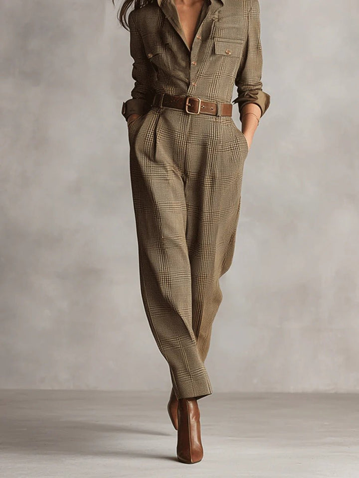 Zoë – Elegante tuta in tweed a quadri