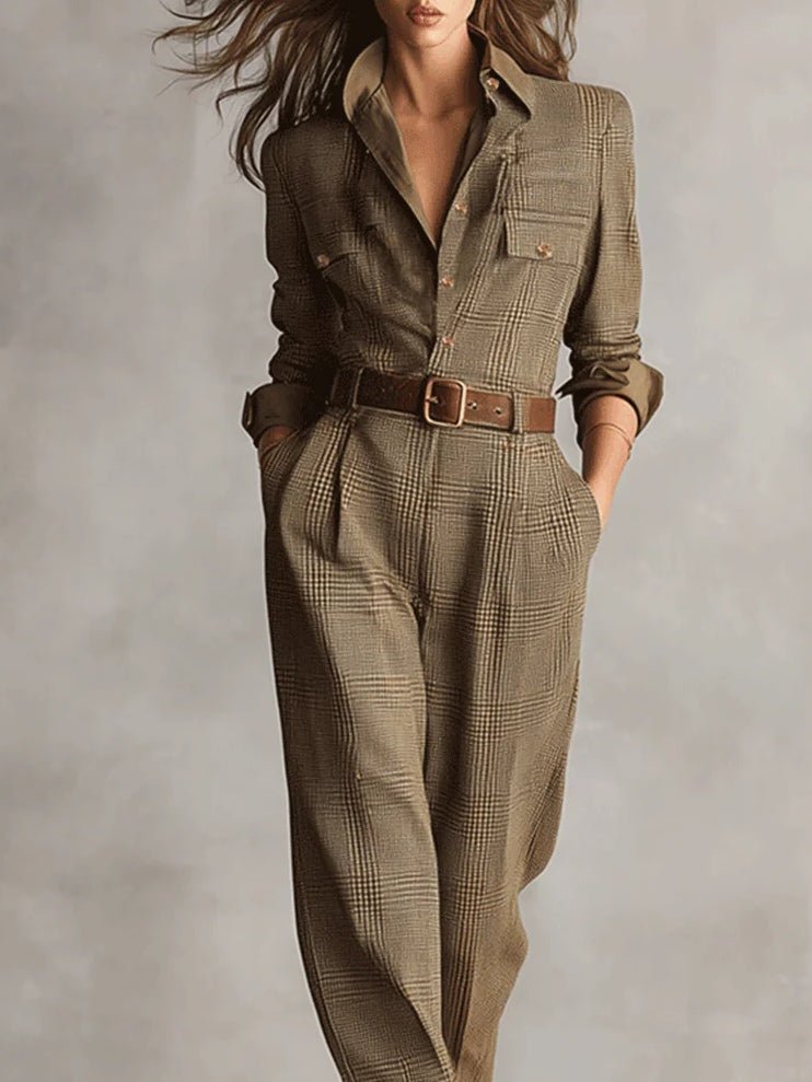 Zoë – Elegante tuta in tweed a quadri