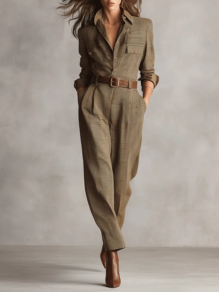 Zoë – Elegante tuta in tweed a quadri