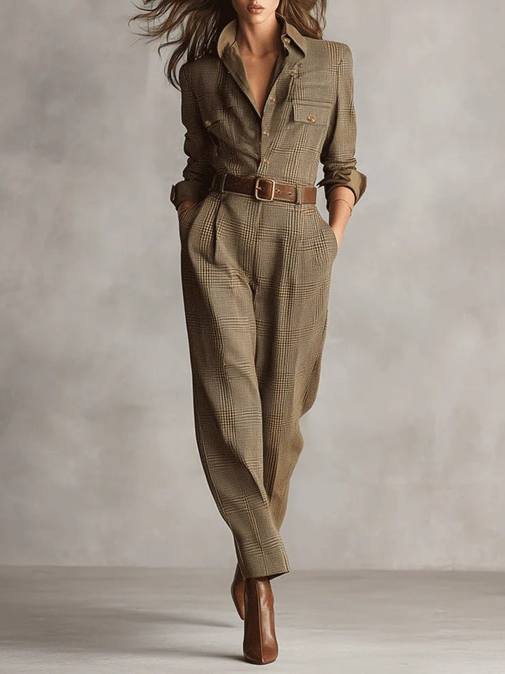 Zoë – Elegante tuta in tweed a quadri