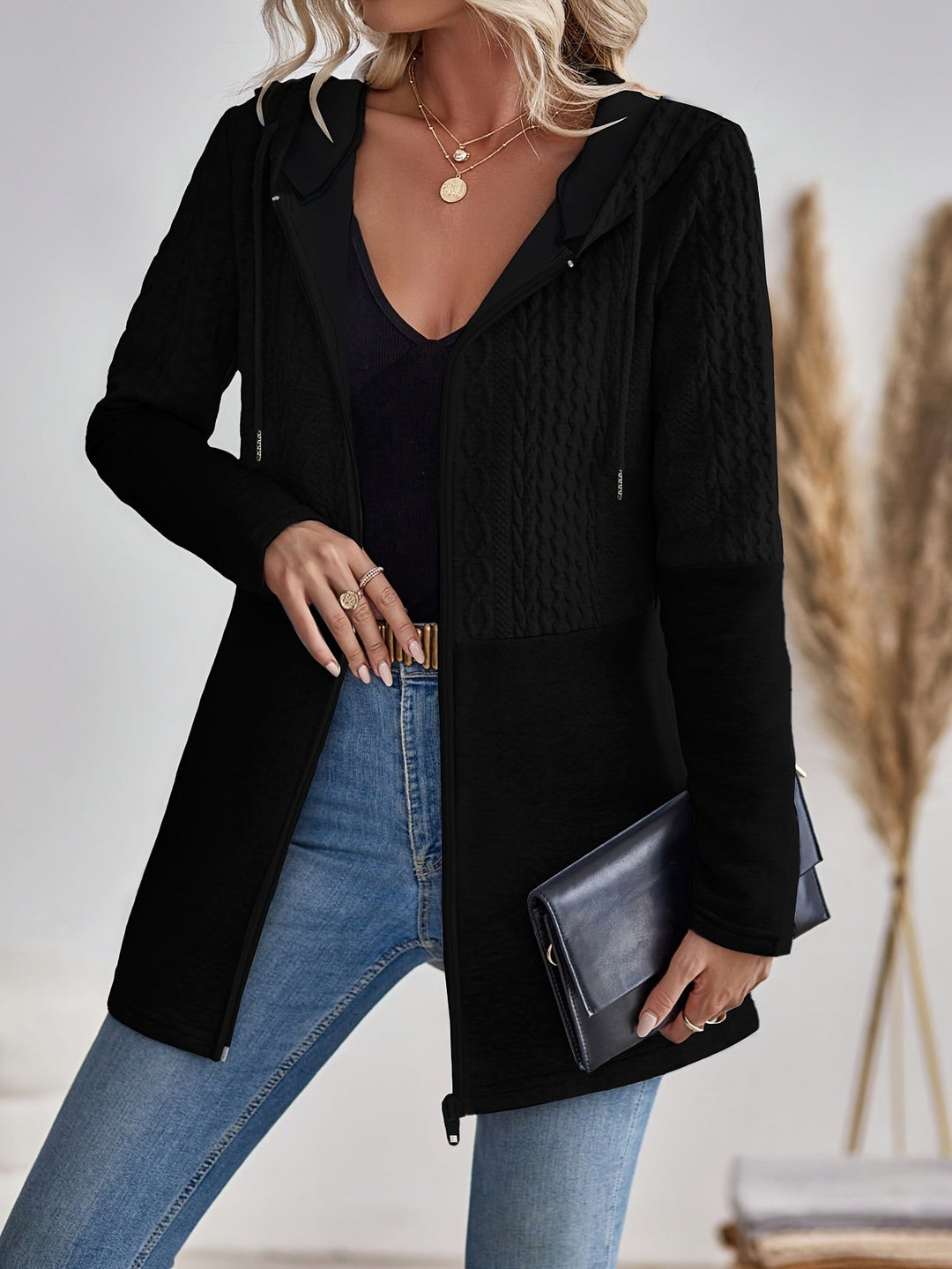 Vespara – Felpa da donna elegante con zip e cappuccio
