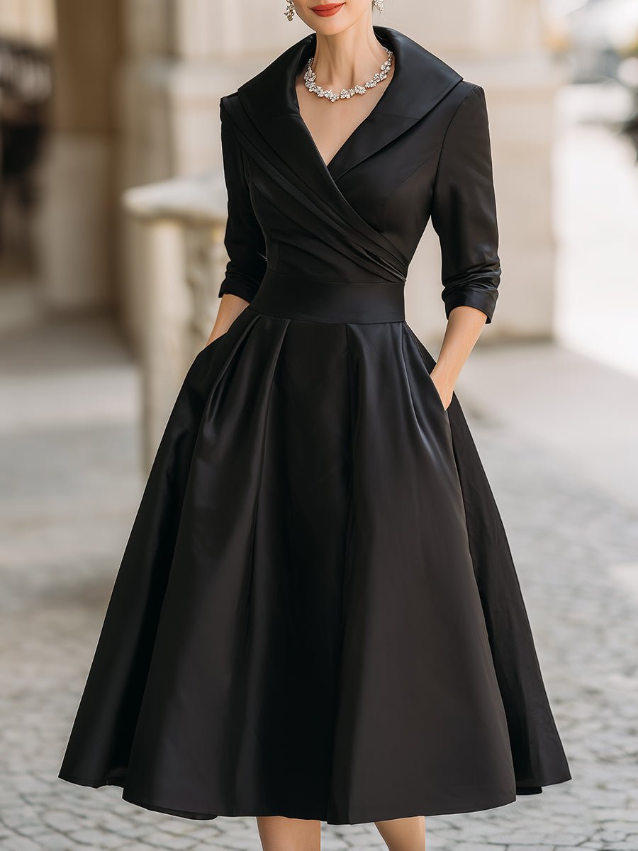 Lina – Elegant Satin Midi Dress