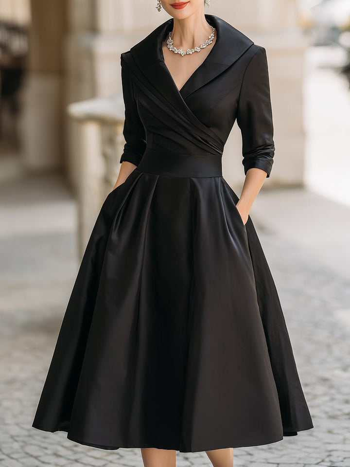 Lina – Elegant Satin Midi Dress