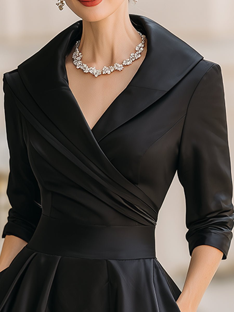 Lina – Elegant Satin Midi Dress