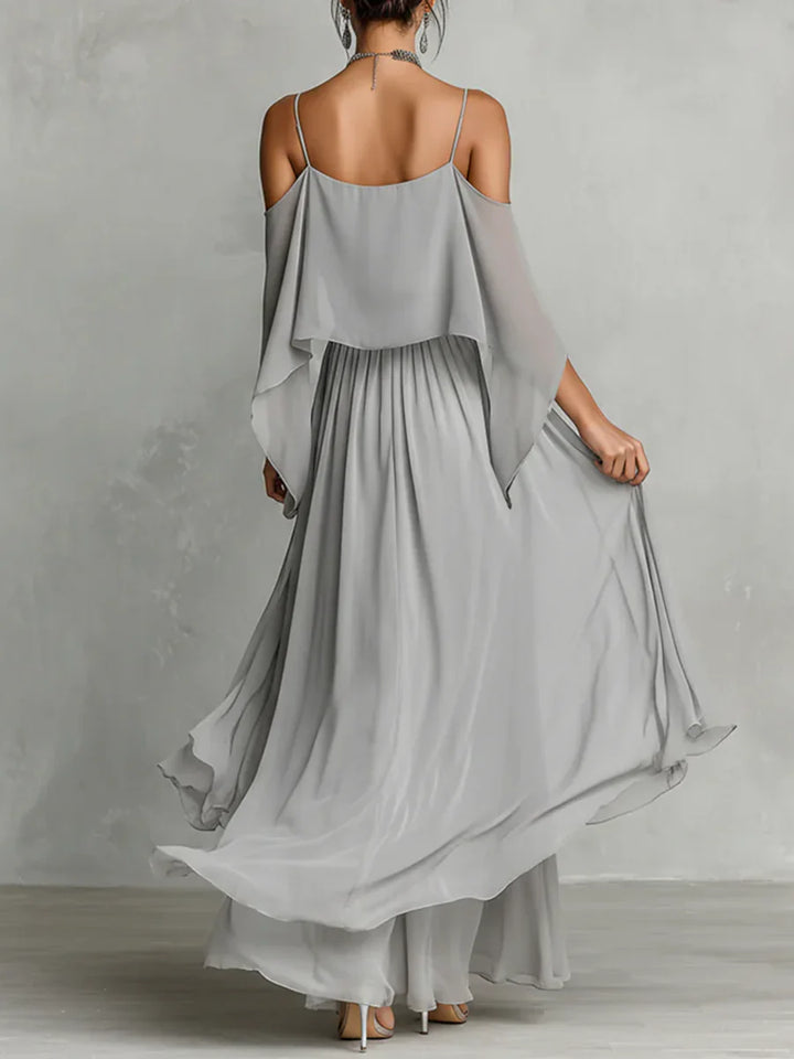 Isabela | Grey flowing set with camisole and light trousers