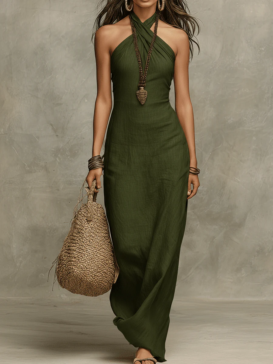 Emilia | Elegant Halter Dress