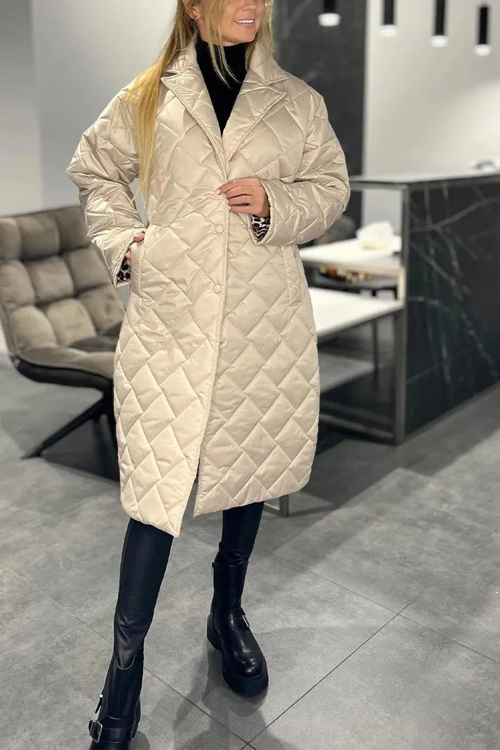 Anaïs | Cappotto Trapuntato con Fodera Leopardata