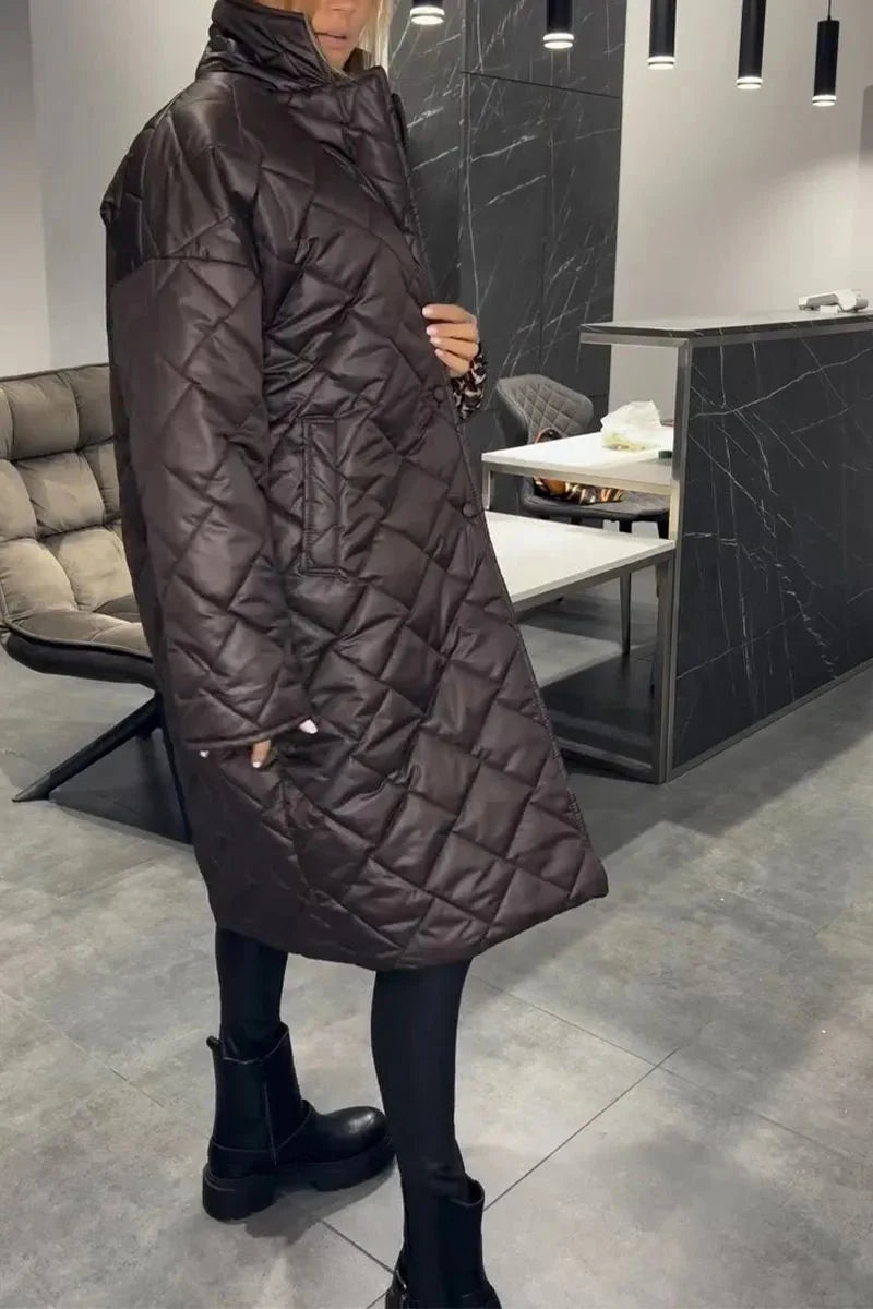 Anaïs | Cappotto Trapuntato con Fodera Leopardata