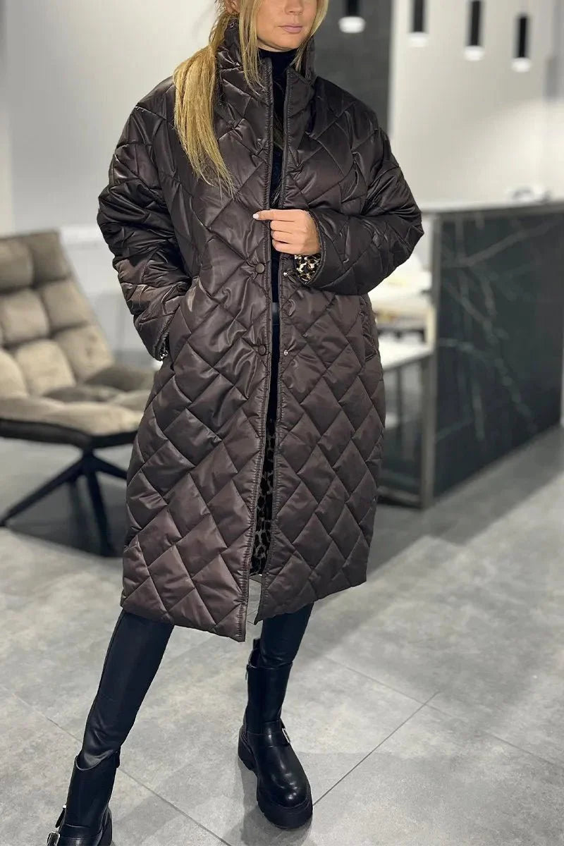 Anaïs | Cappotto Trapuntato con Fodera Leopardata