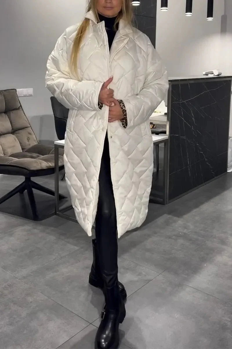 Anaïs | Cappotto Trapuntato con Fodera Leopardata