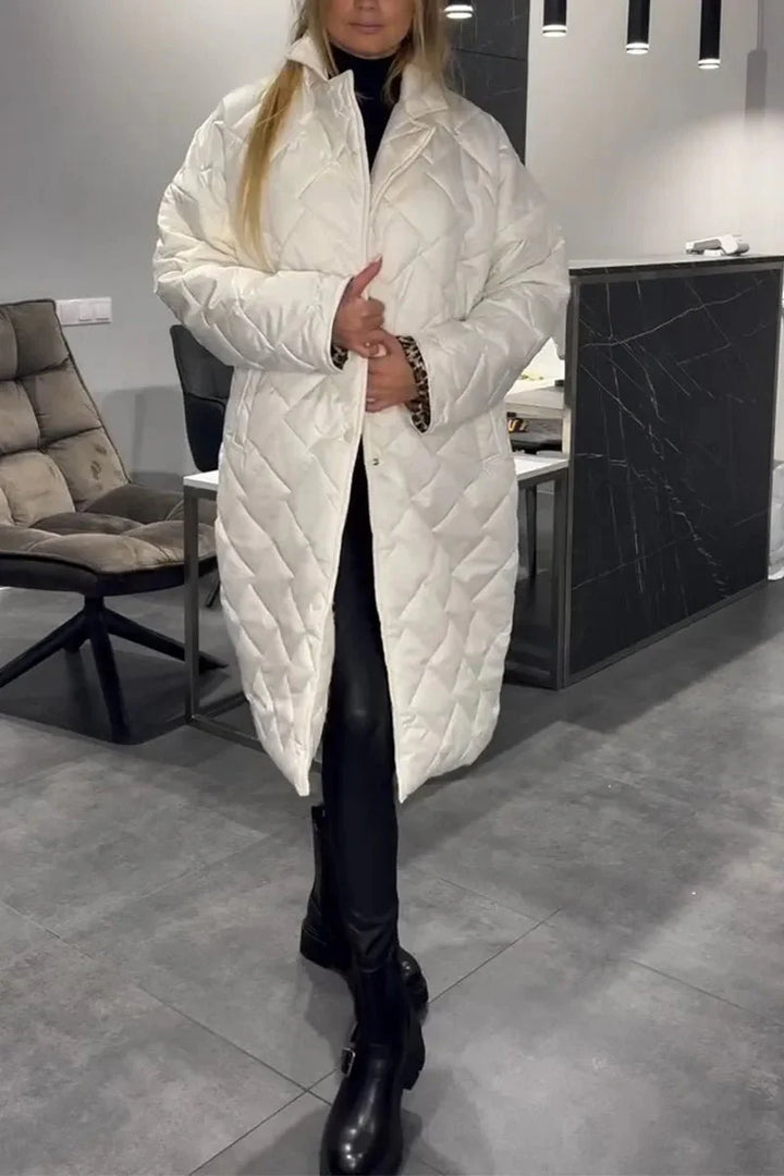Anaïs | Cappotto Trapuntato con Fodera Leopardata