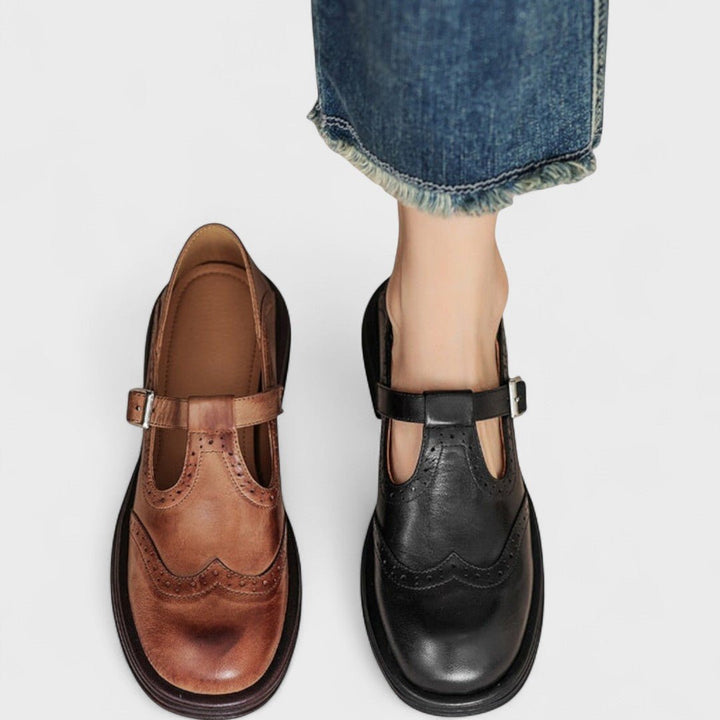 Elisa | Scarpe di Lusso in Vera Pelle con Tacco Basso