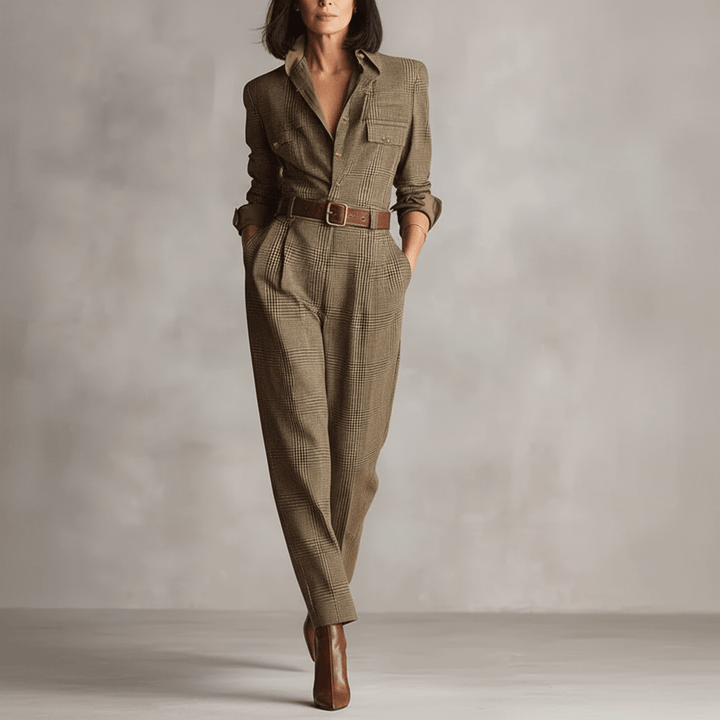 Zoë – Elegante tuta in tweed a quadri